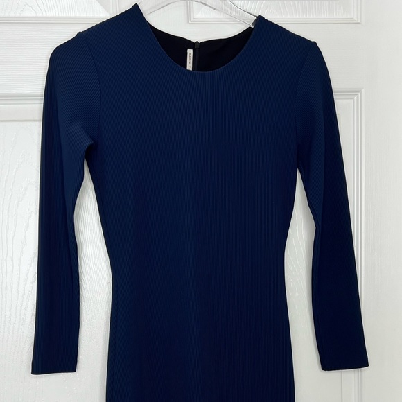 Nadia Tarr Blue Bodycon Midi Dress Sz L - Picture 5 of 8